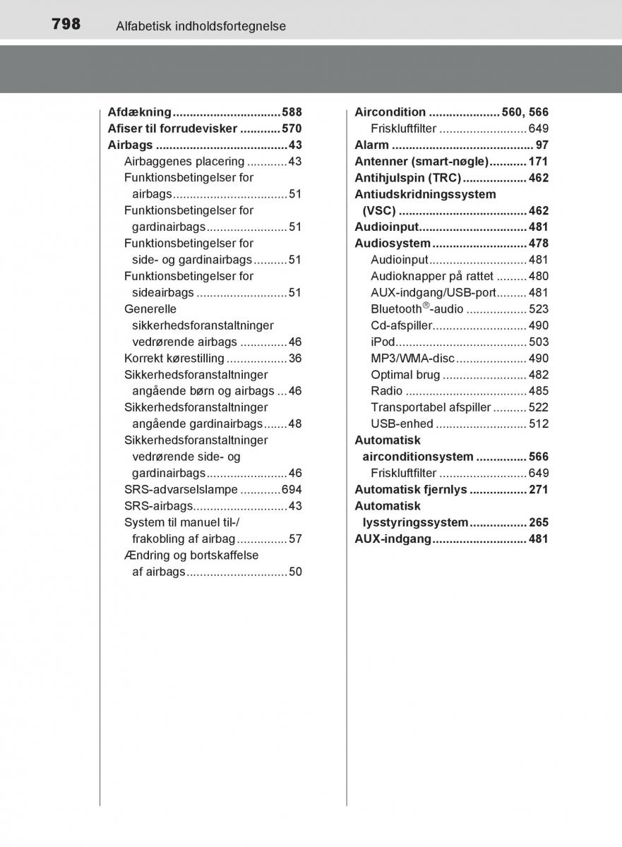 Toyota C HR Bilens instruktionsbog / page 798