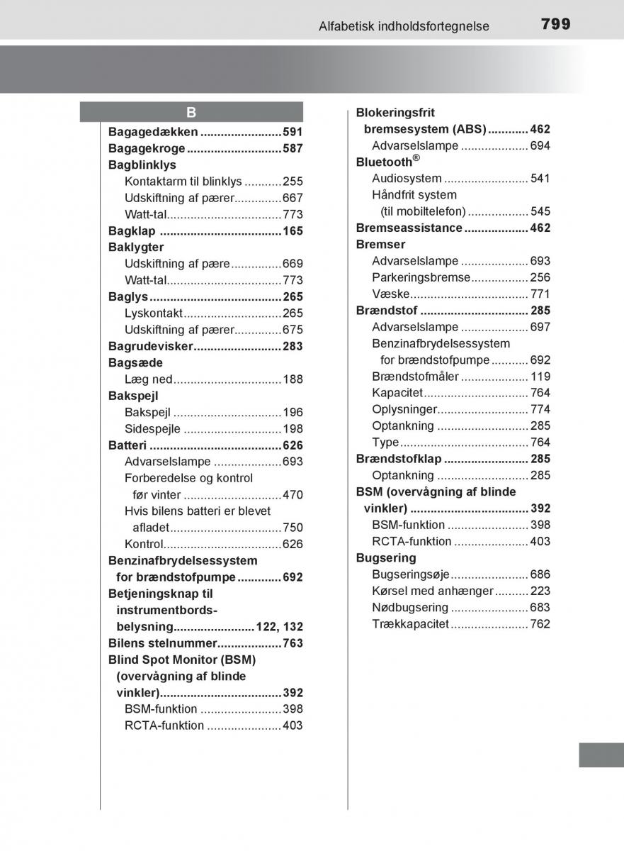 Toyota C HR Bilens instruktionsbog / page 799