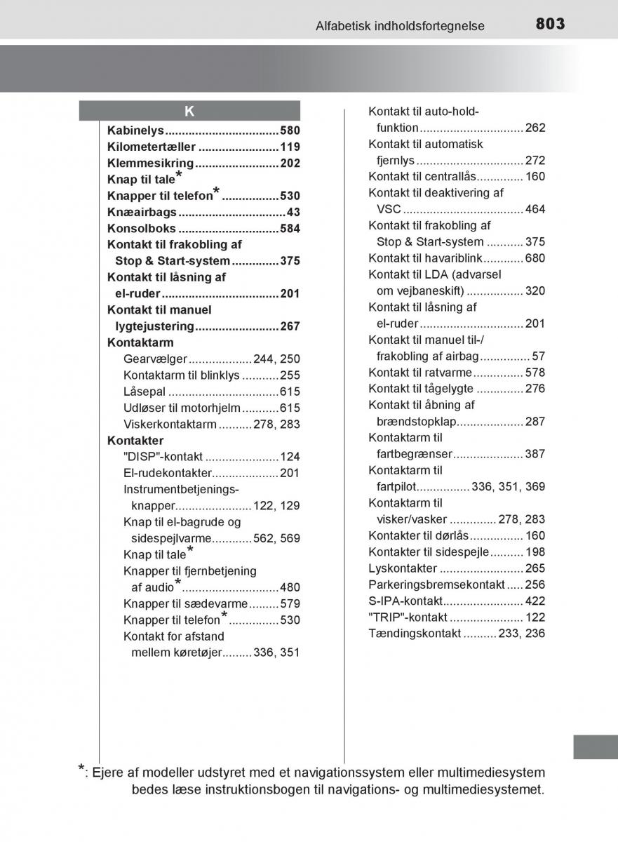 Toyota C HR Bilens instruktionsbog / page 803