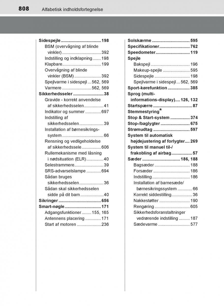 Toyota C HR Bilens instruktionsbog / page 808