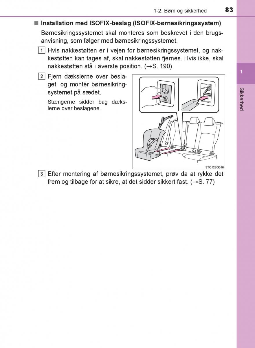 Toyota C HR Bilens instruktionsbog / page 83