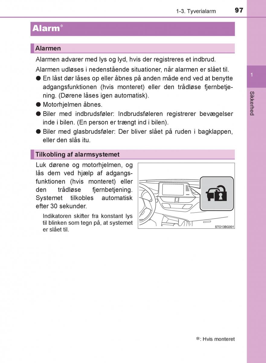 Toyota C HR Bilens instruktionsbog / page 97