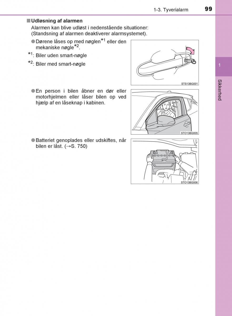 Toyota C HR Bilens instruktionsbog / page 99