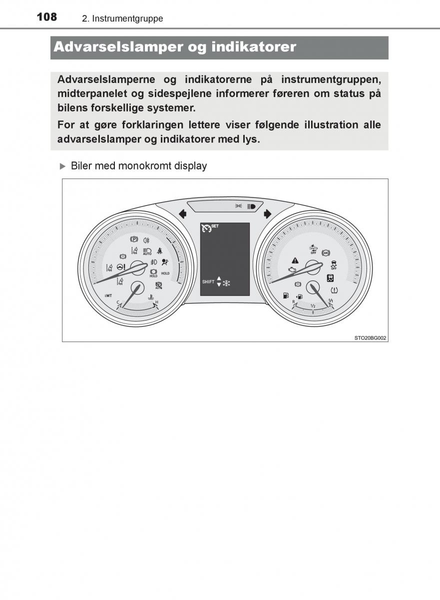 Toyota C HR Bilens instruktionsbog / page 108