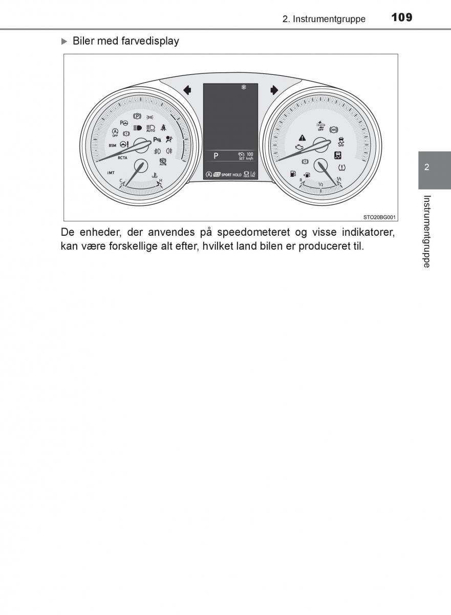 Toyota C HR Bilens instruktionsbog / page 109