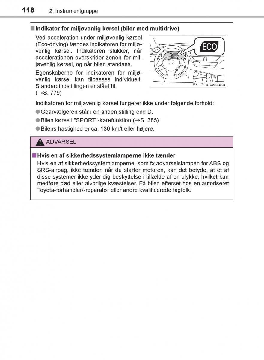 Toyota C HR Bilens instruktionsbog / page 118