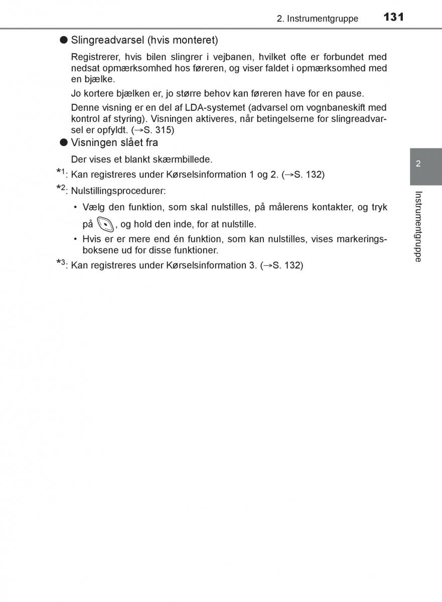 Toyota C HR Bilens instruktionsbog / page 131