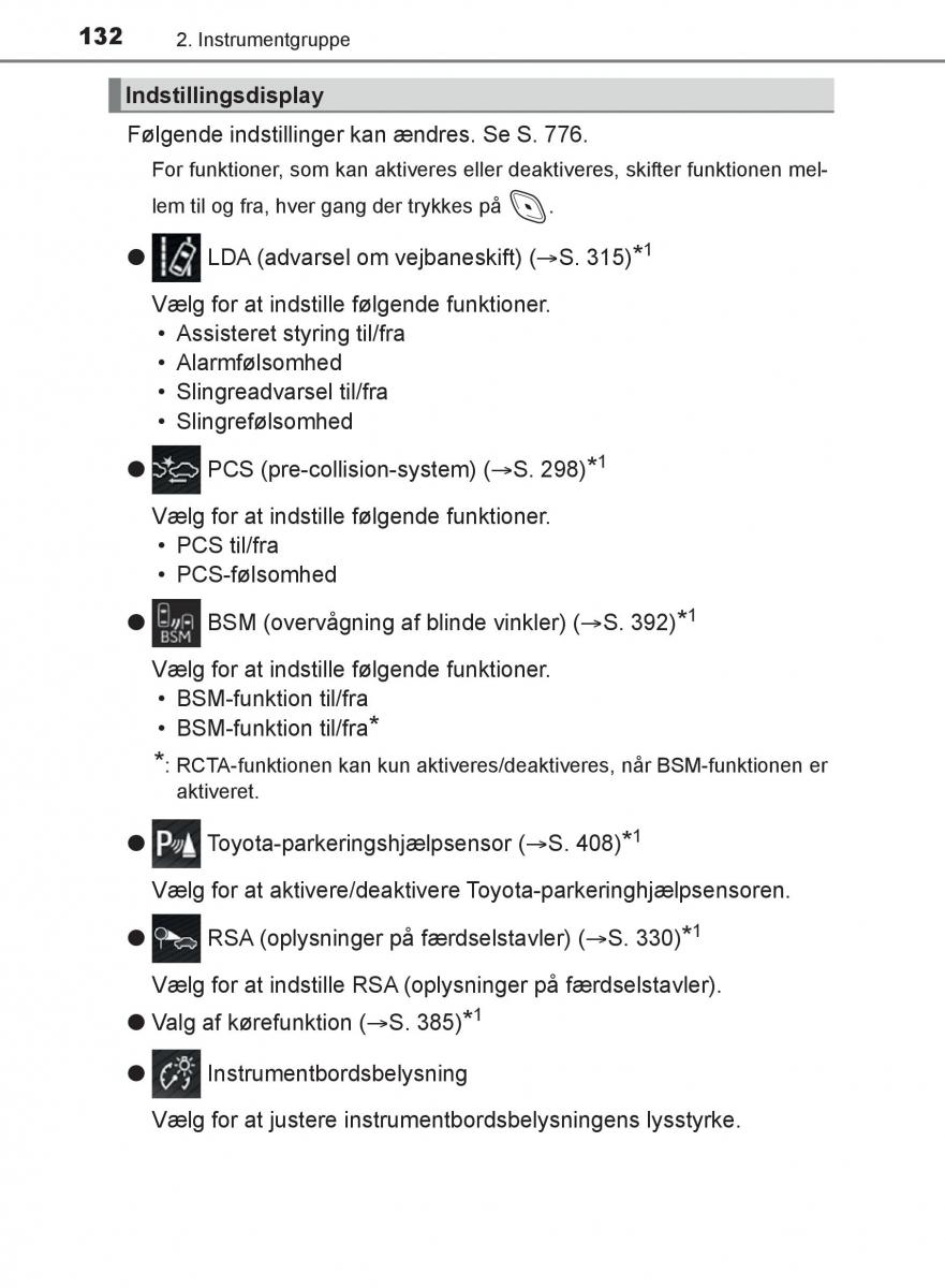 Toyota C HR Bilens instruktionsbog / page 132