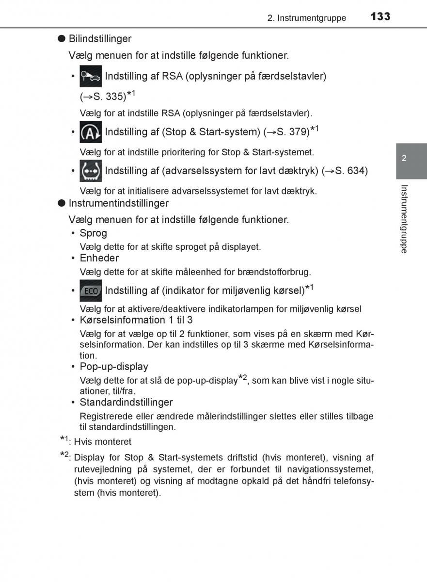 Toyota C HR Bilens instruktionsbog / page 133