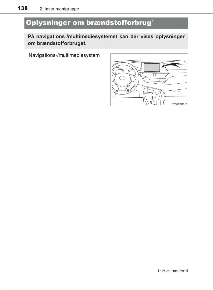 Toyota C HR Bilens instruktionsbog / page 138