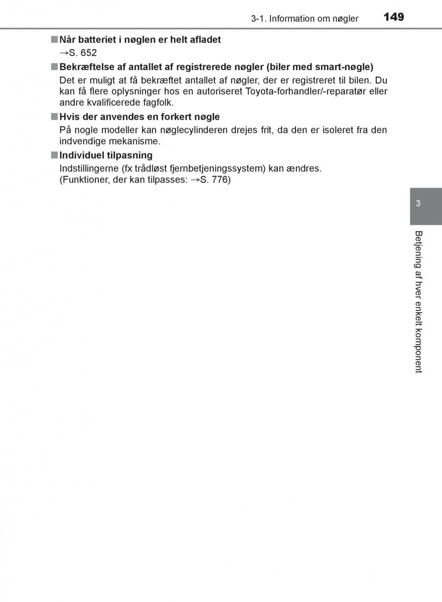 Toyota C HR Bilens instruktionsbog / page 149