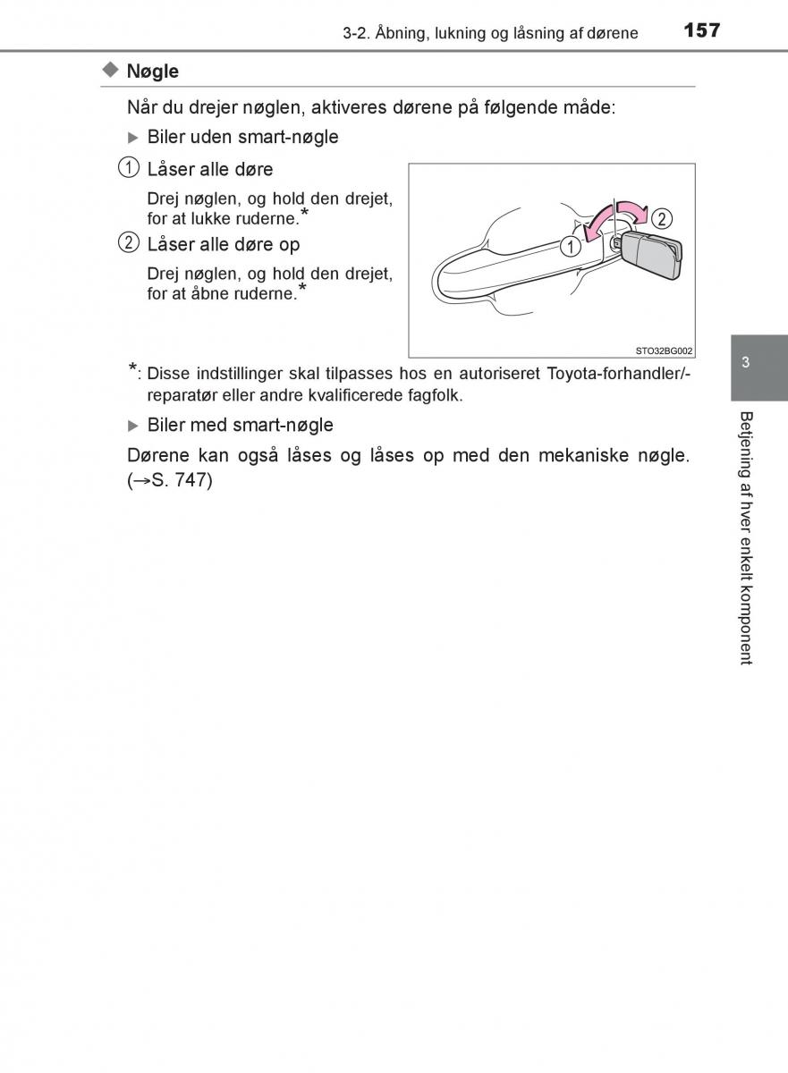 Toyota C HR Bilens instruktionsbog / page 157