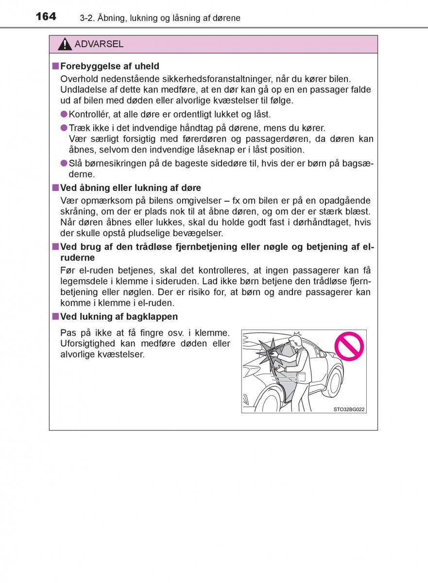 Toyota C HR Bilens instruktionsbog / page 164