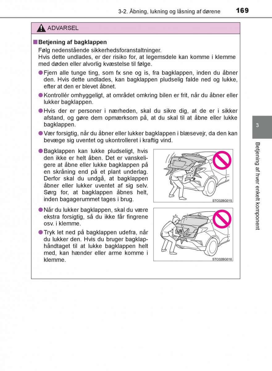 Toyota C HR Bilens instruktionsbog / page 169