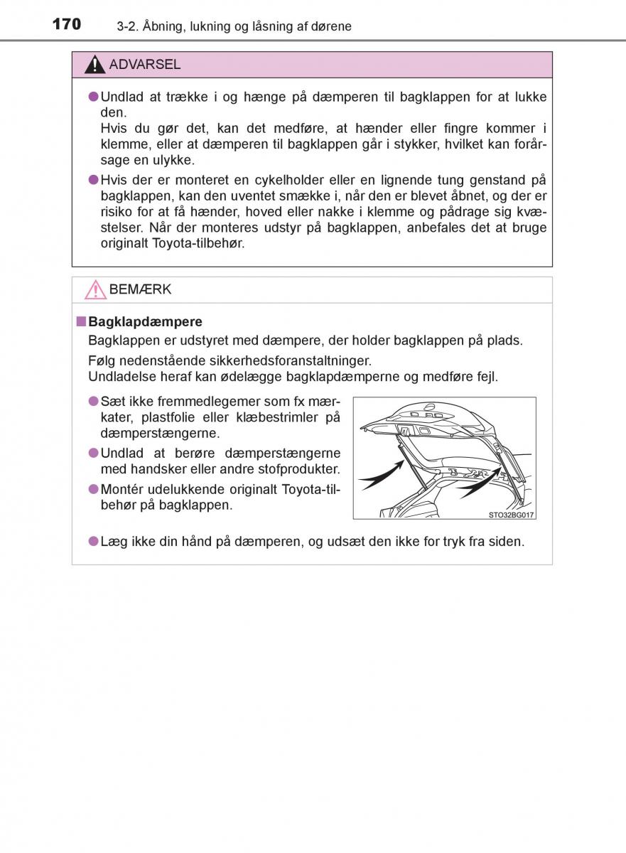 Toyota C HR Bilens instruktionsbog / page 170