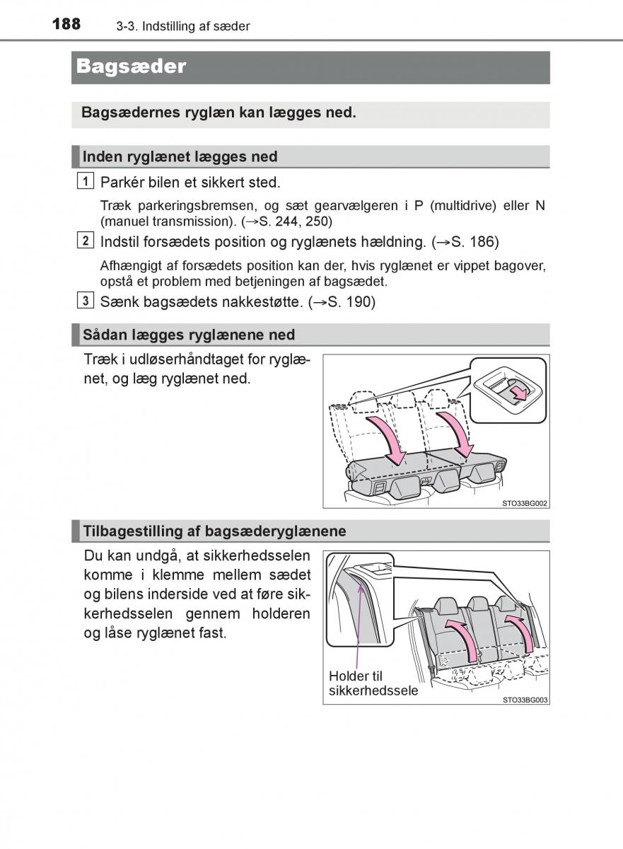 Toyota C HR Bilens instruktionsbog / page 188