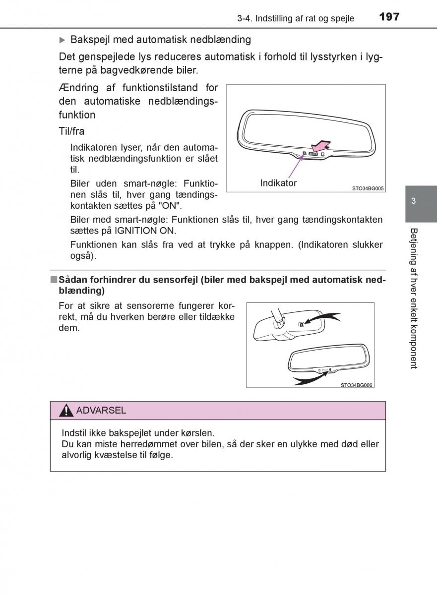 Toyota C HR Bilens instruktionsbog / page 197