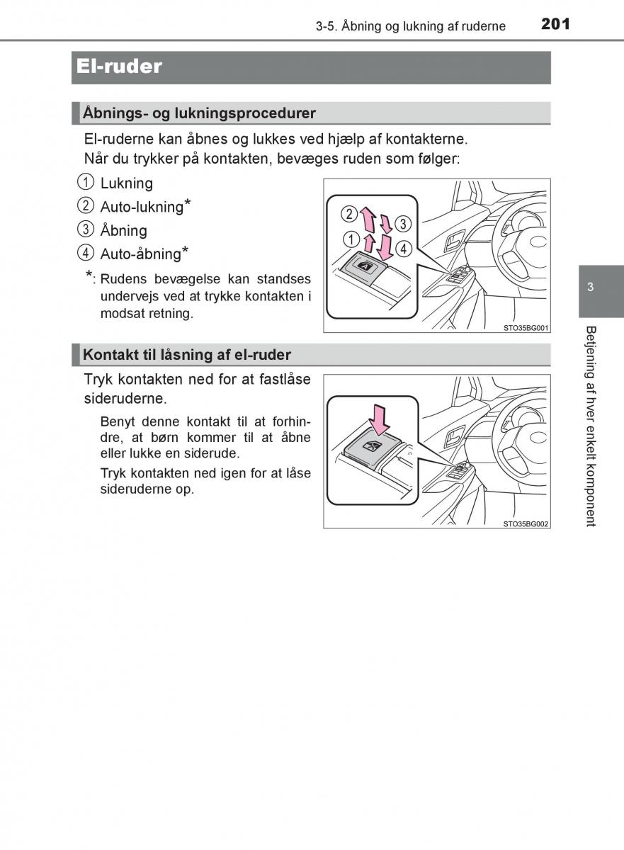 Toyota C HR Bilens instruktionsbog / page 201