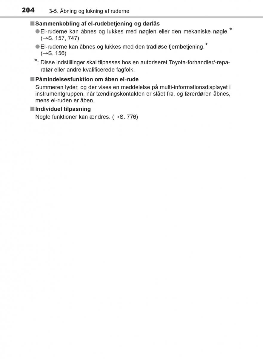 Toyota C HR Bilens instruktionsbog / page 204