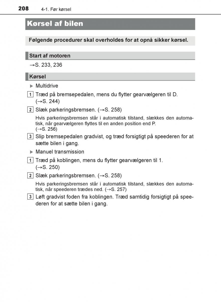 Toyota C HR Bilens instruktionsbog / page 208