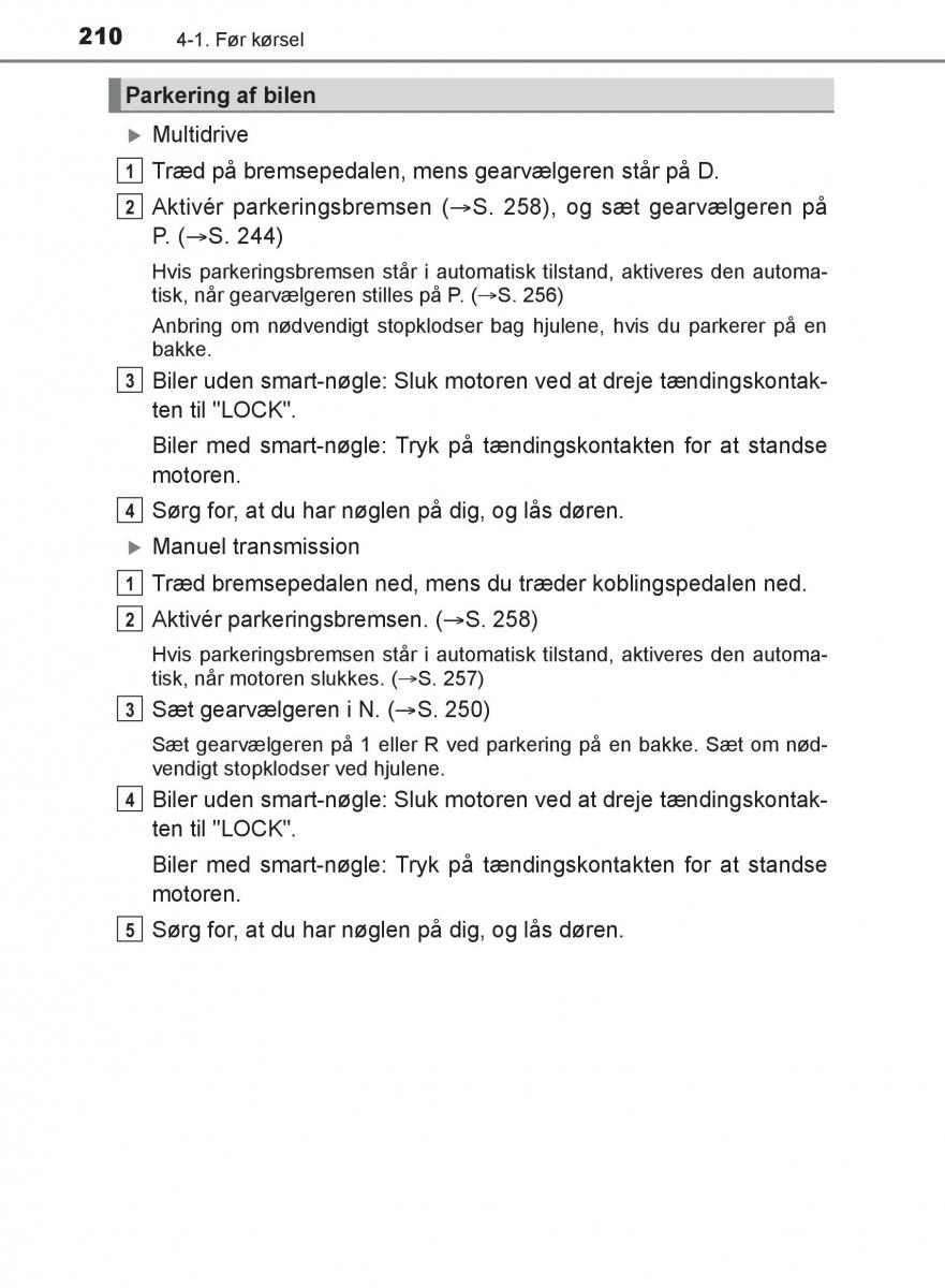 Toyota C HR Bilens instruktionsbog / page 210