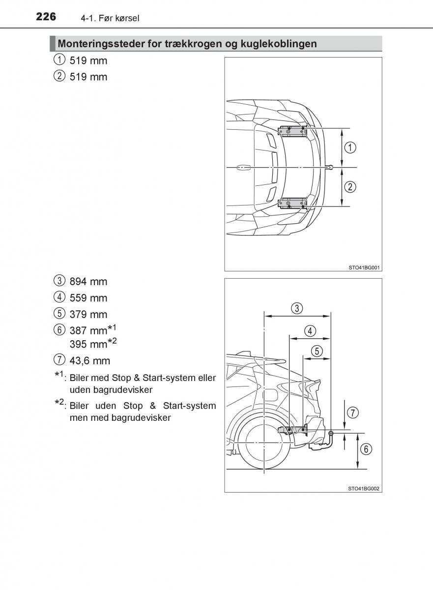 Toyota C HR Bilens instruktionsbog / page 226