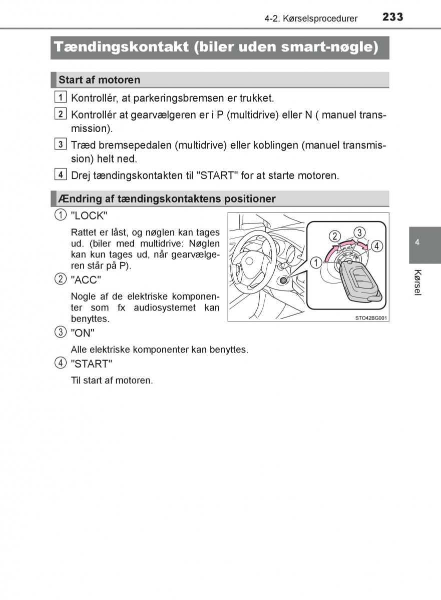 Toyota C HR Bilens instruktionsbog / page 233