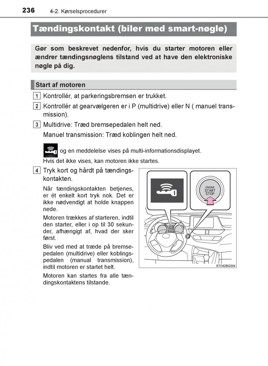 Toyota C HR Bilens instruktionsbog / page 236