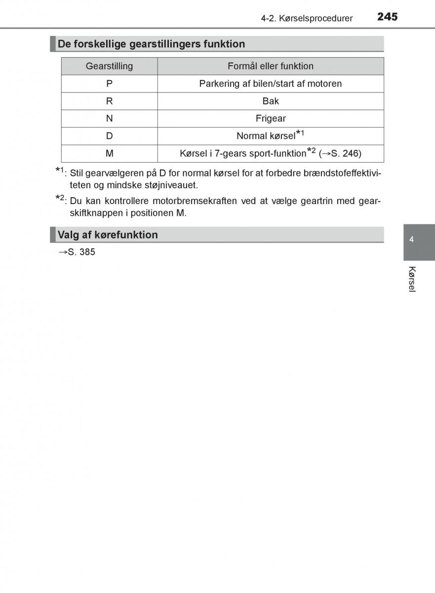 Toyota C HR Bilens instruktionsbog / page 245