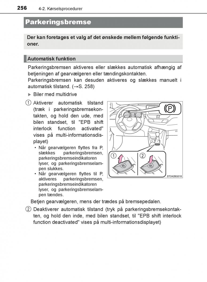 Toyota C HR Bilens instruktionsbog / page 256