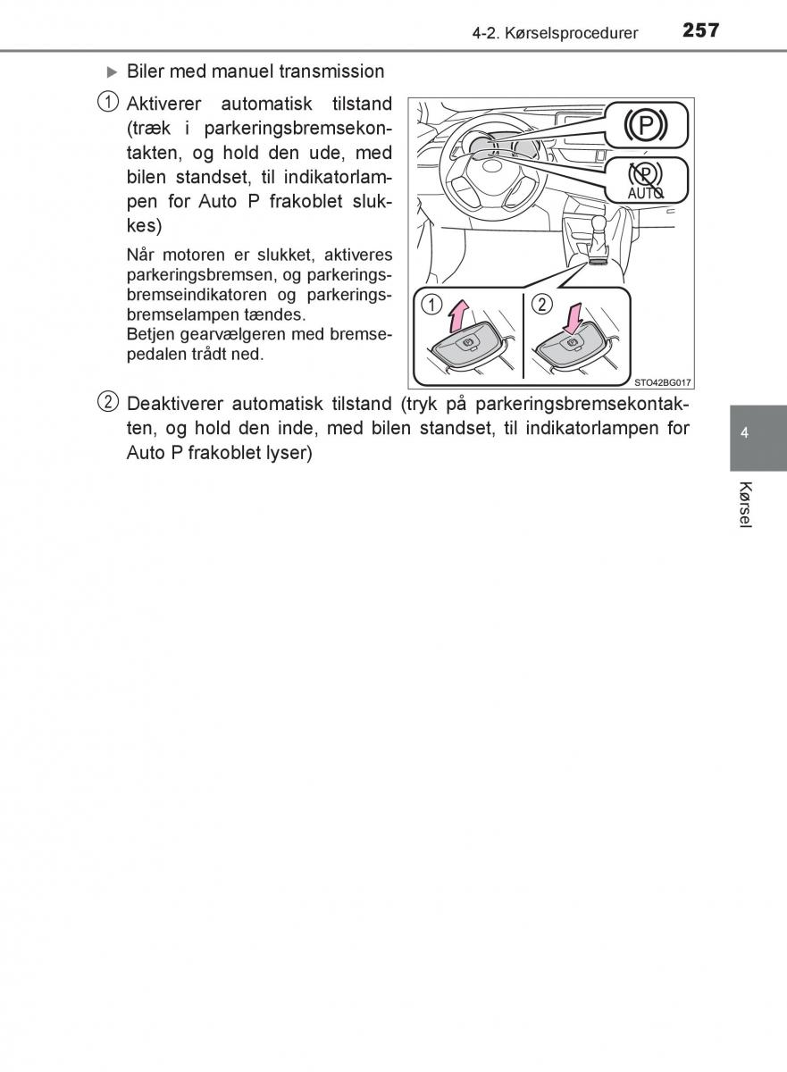 Toyota C HR Bilens instruktionsbog / page 257