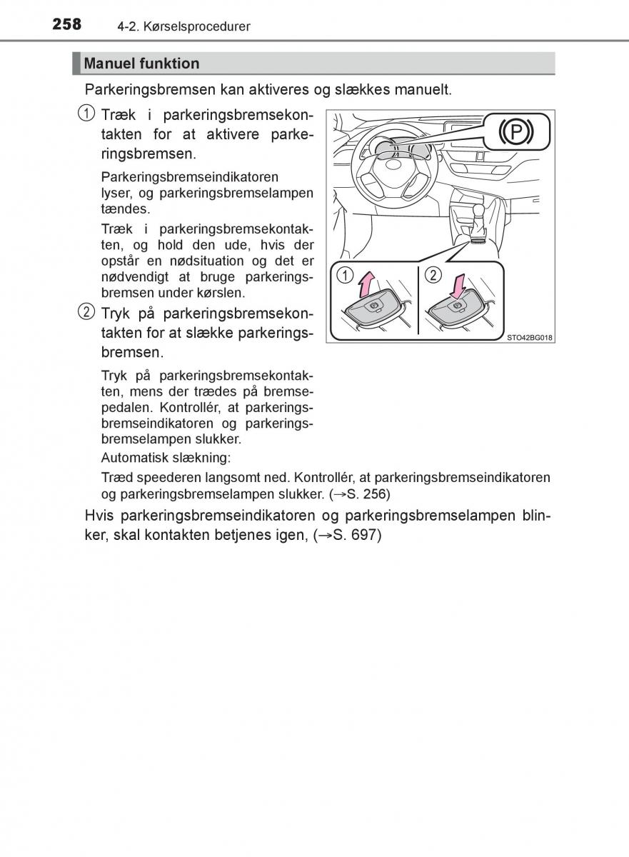 Toyota C HR Bilens instruktionsbog / page 258