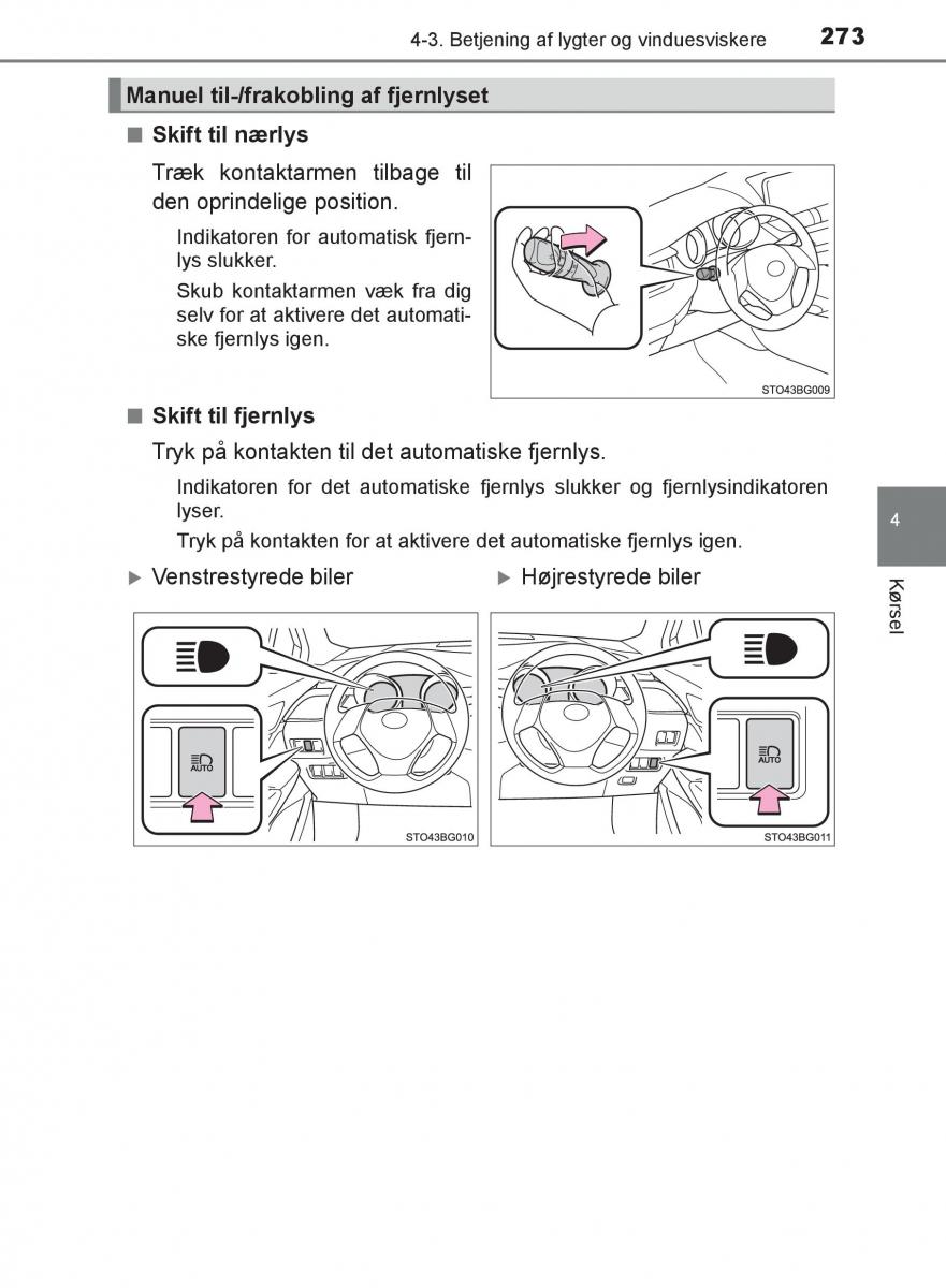 Toyota C HR Bilens instruktionsbog / page 273