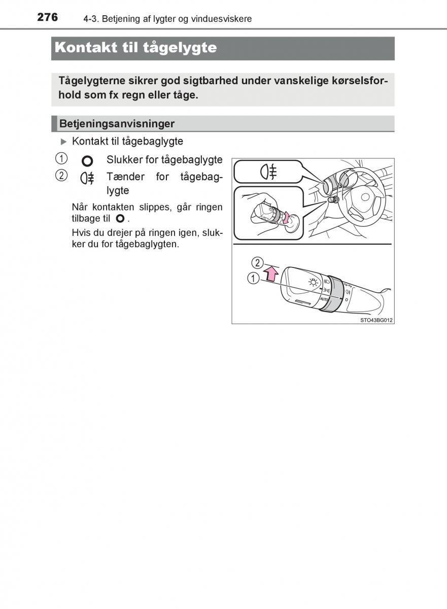 Toyota C HR Bilens instruktionsbog / page 276