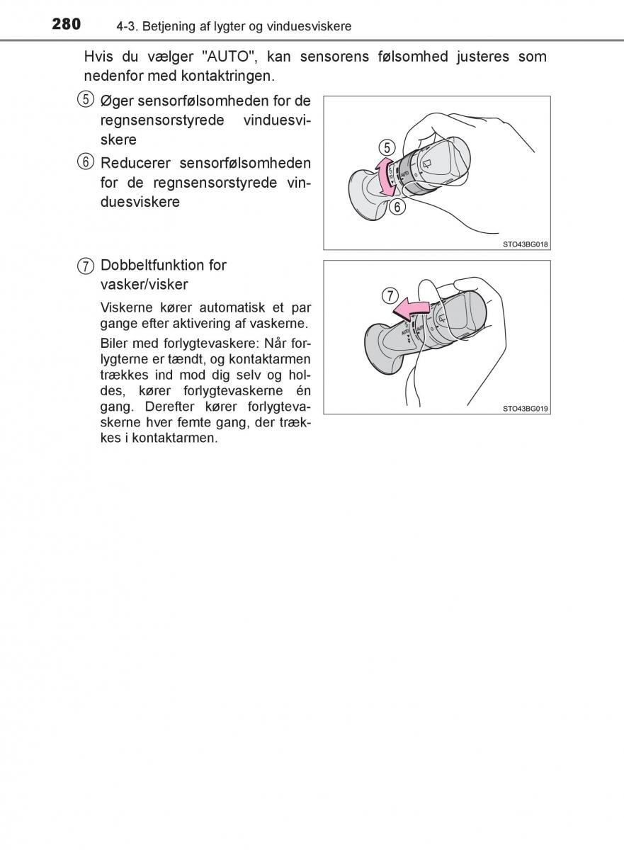 Toyota C HR Bilens instruktionsbog / page 280