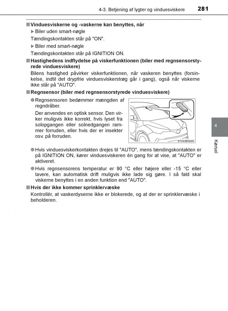 Toyota C HR Bilens instruktionsbog / page 281