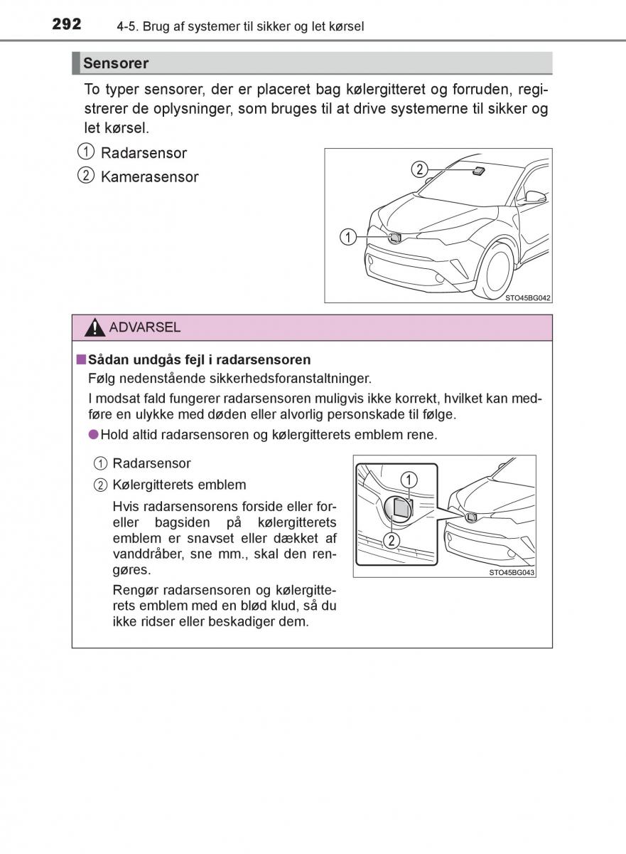 Toyota C HR Bilens instruktionsbog / page 292