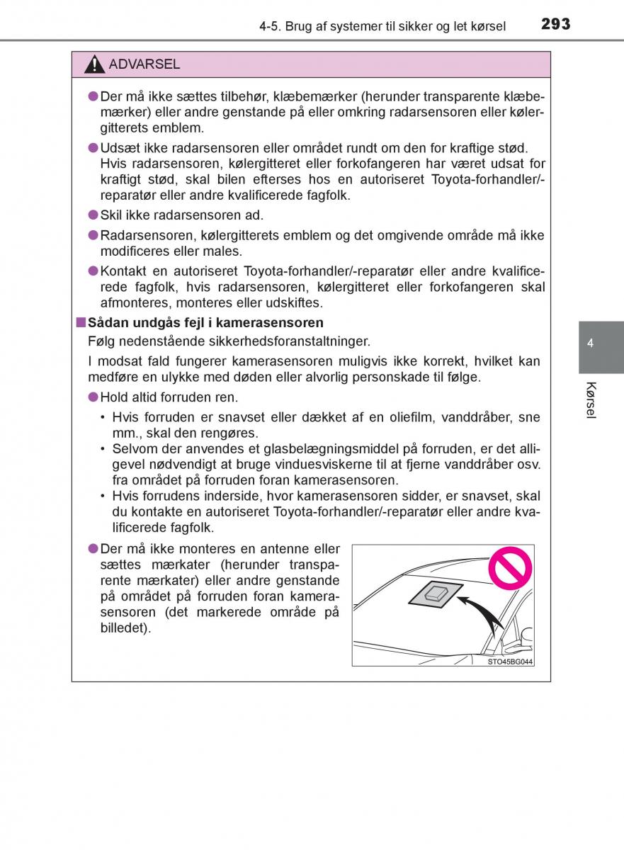 Toyota C HR Bilens instruktionsbog / page 293