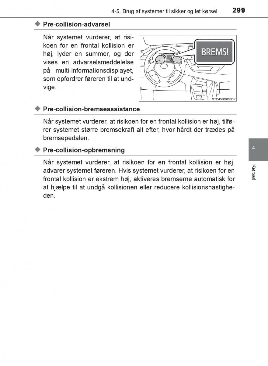 Toyota C HR Bilens instruktionsbog / page 299