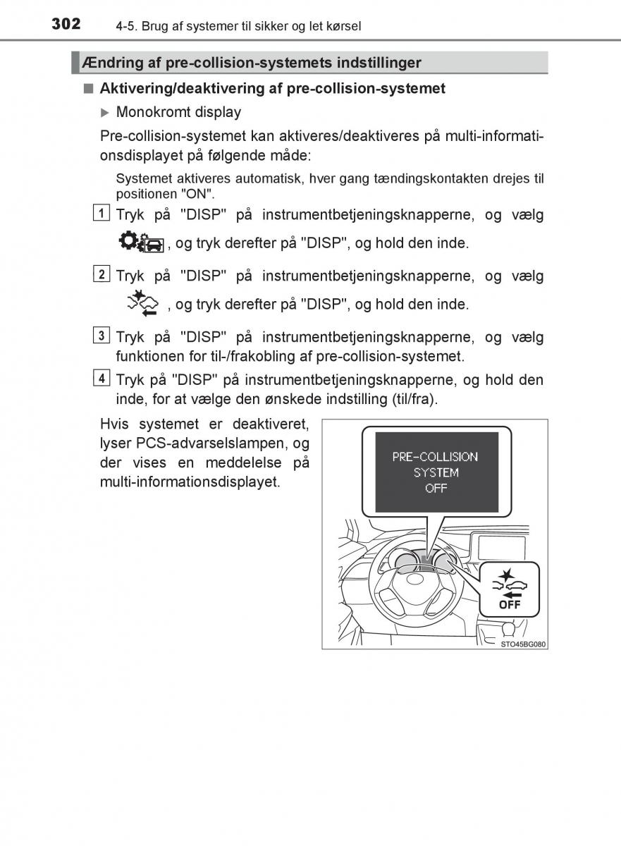 Toyota C HR Bilens instruktionsbog / page 302