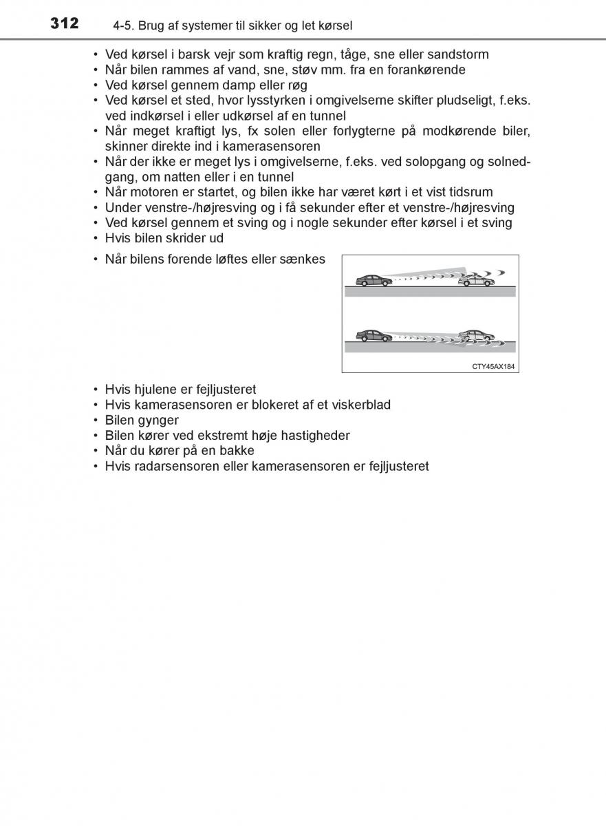 Toyota C HR Bilens instruktionsbog / page 312