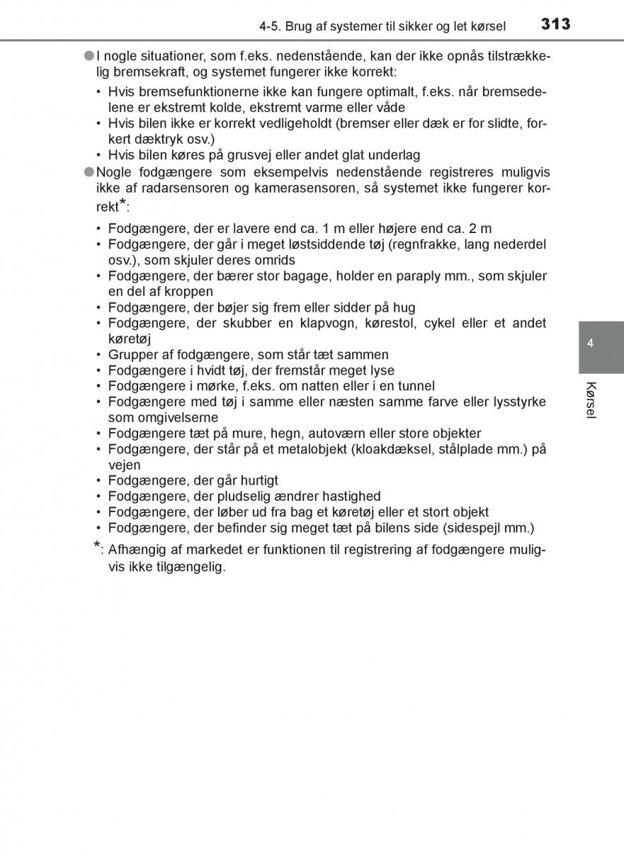 Toyota C HR Bilens instruktionsbog / page 313