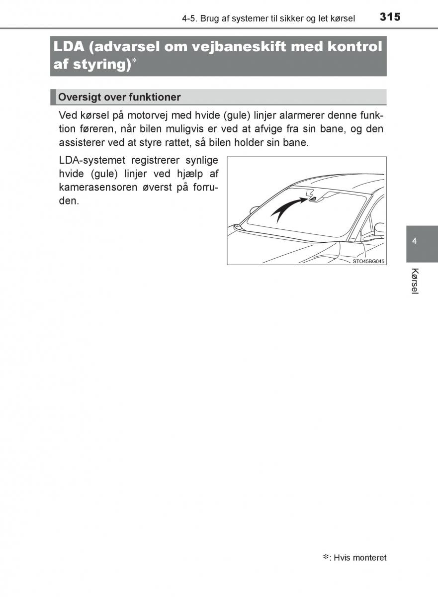 Toyota C HR Bilens instruktionsbog / page 315