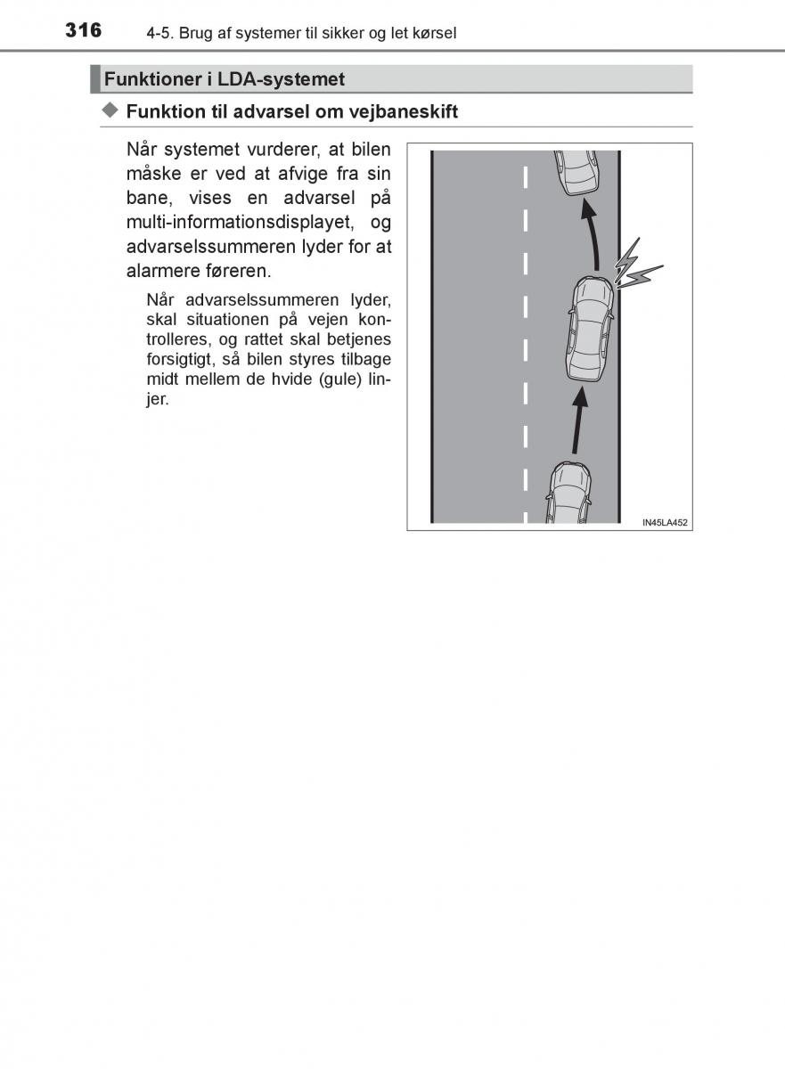 Toyota C HR Bilens instruktionsbog / page 316