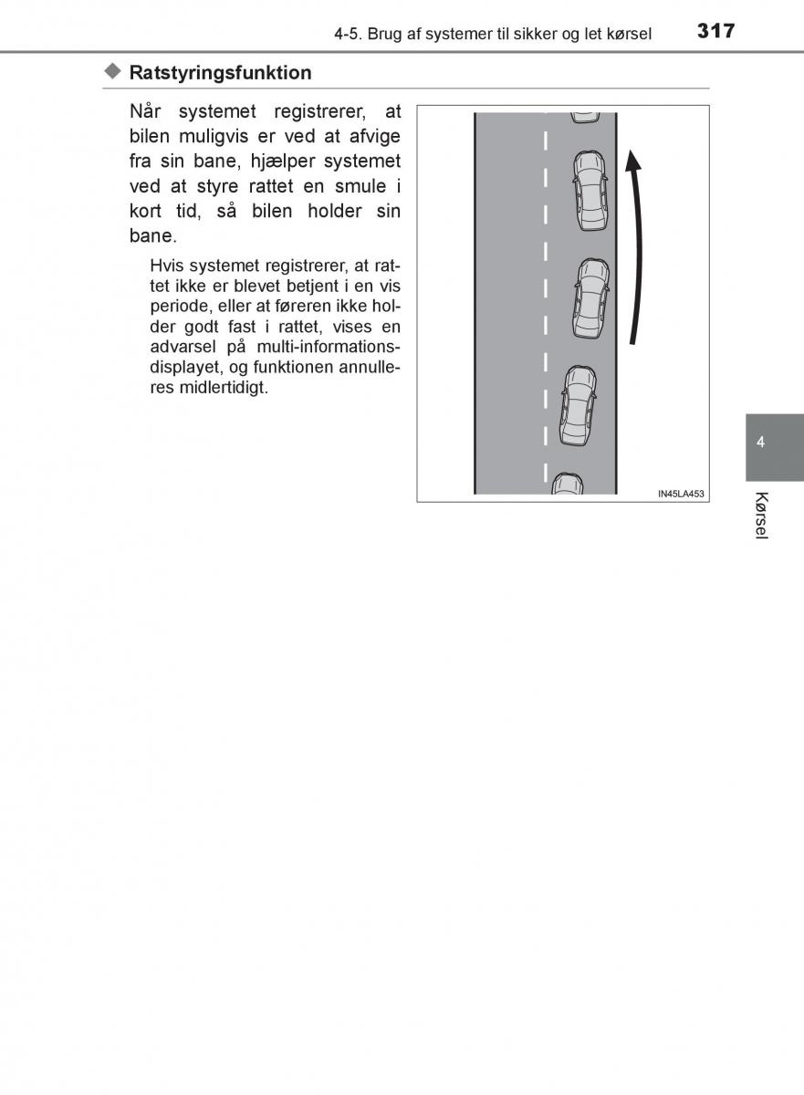 Toyota C HR Bilens instruktionsbog / page 317