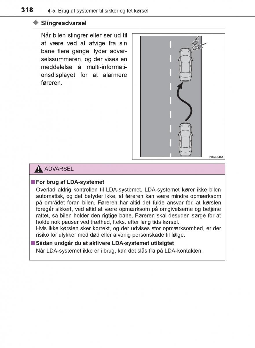 Toyota C HR Bilens instruktionsbog / page 318