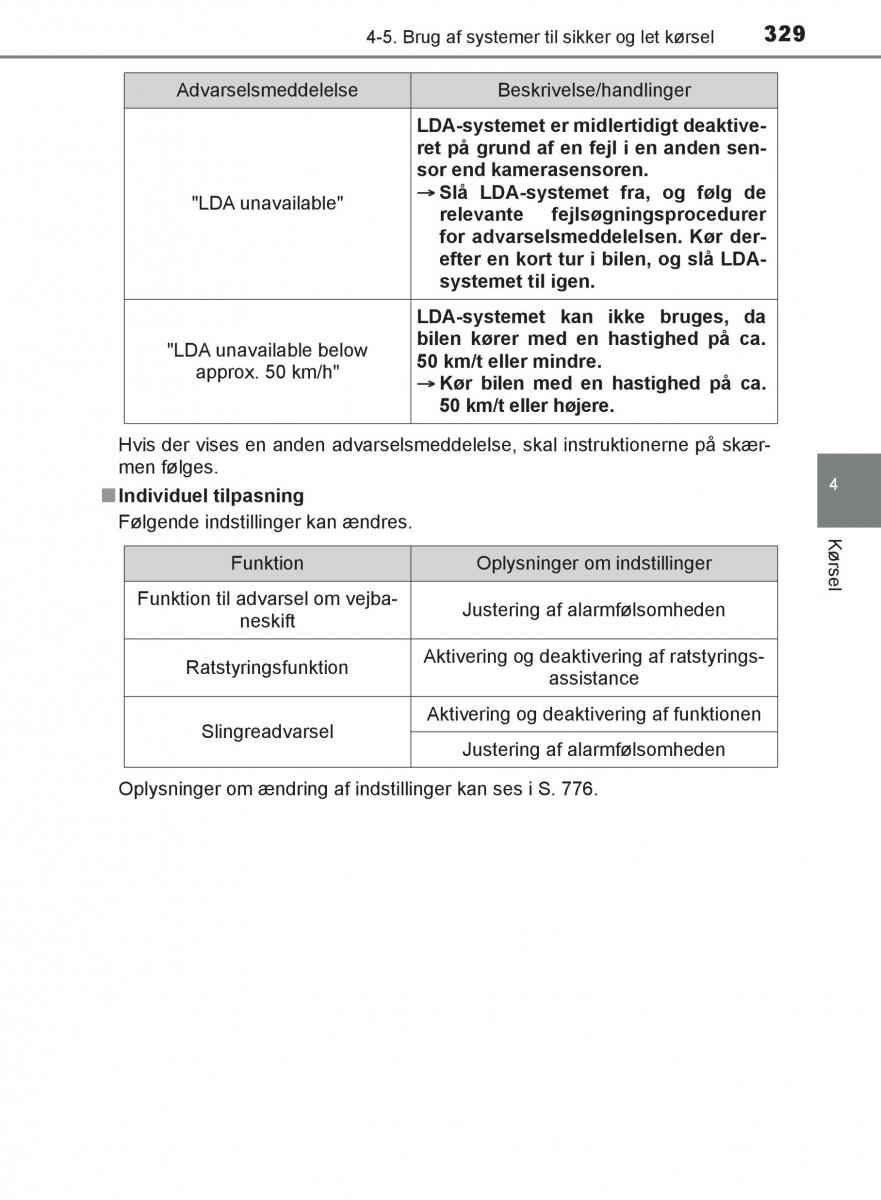 Toyota C HR Bilens instruktionsbog / page 329