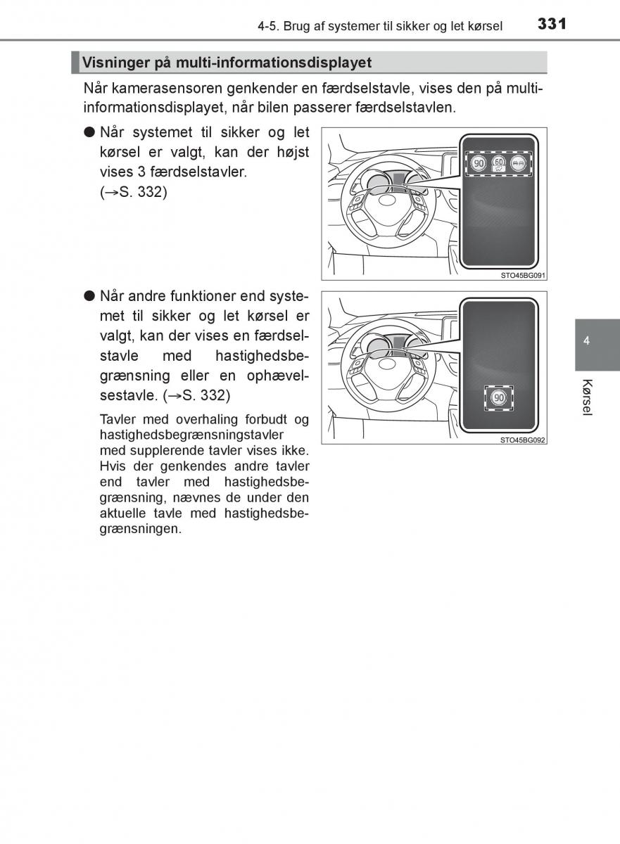 Toyota C HR Bilens instruktionsbog / page 331