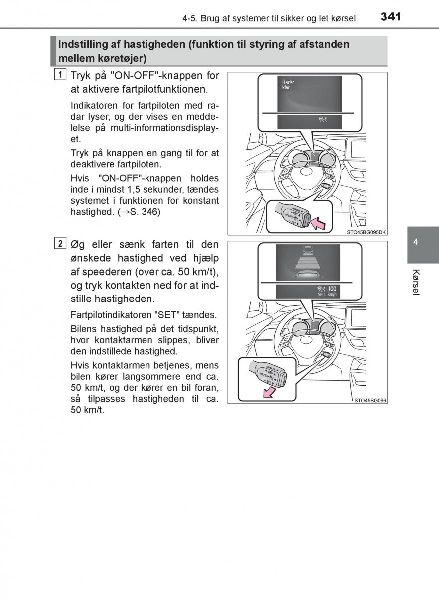 Toyota C HR Bilens instruktionsbog / page 341