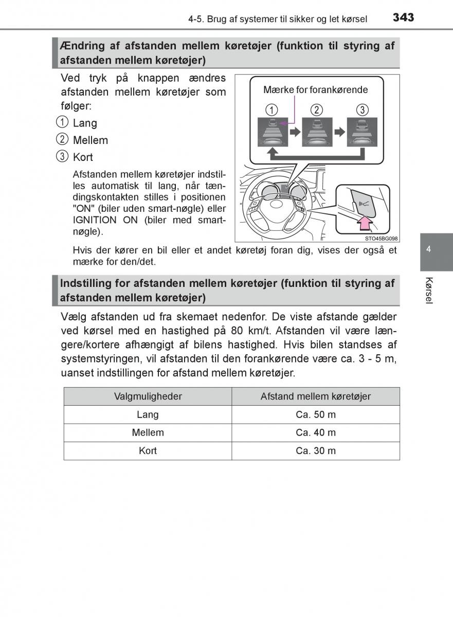 Toyota C HR Bilens instruktionsbog / page 343